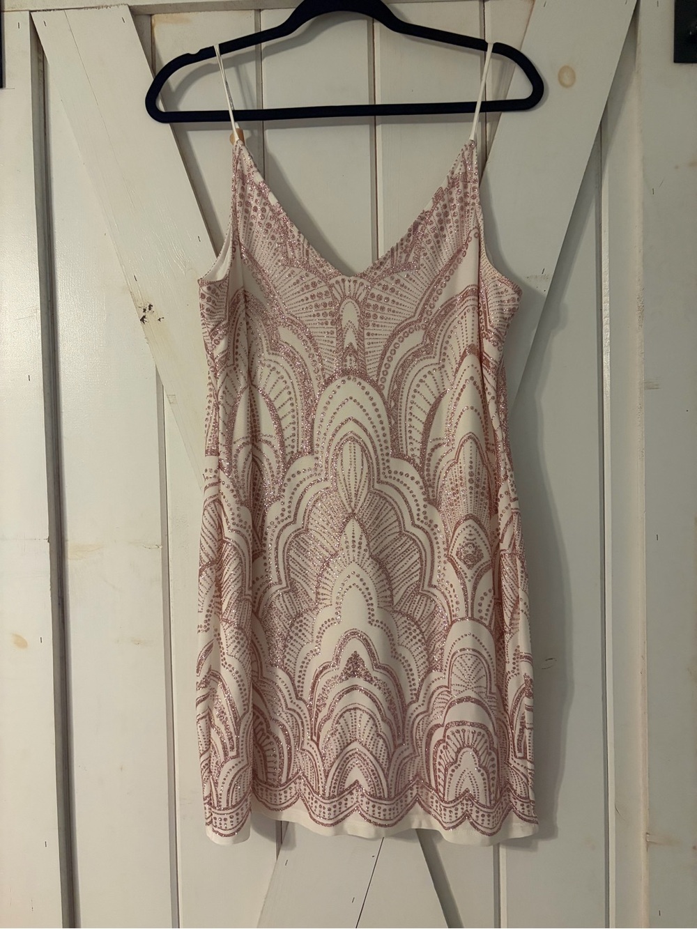 Jump Ivory Dress with Rose-Gold Sequin Detail
